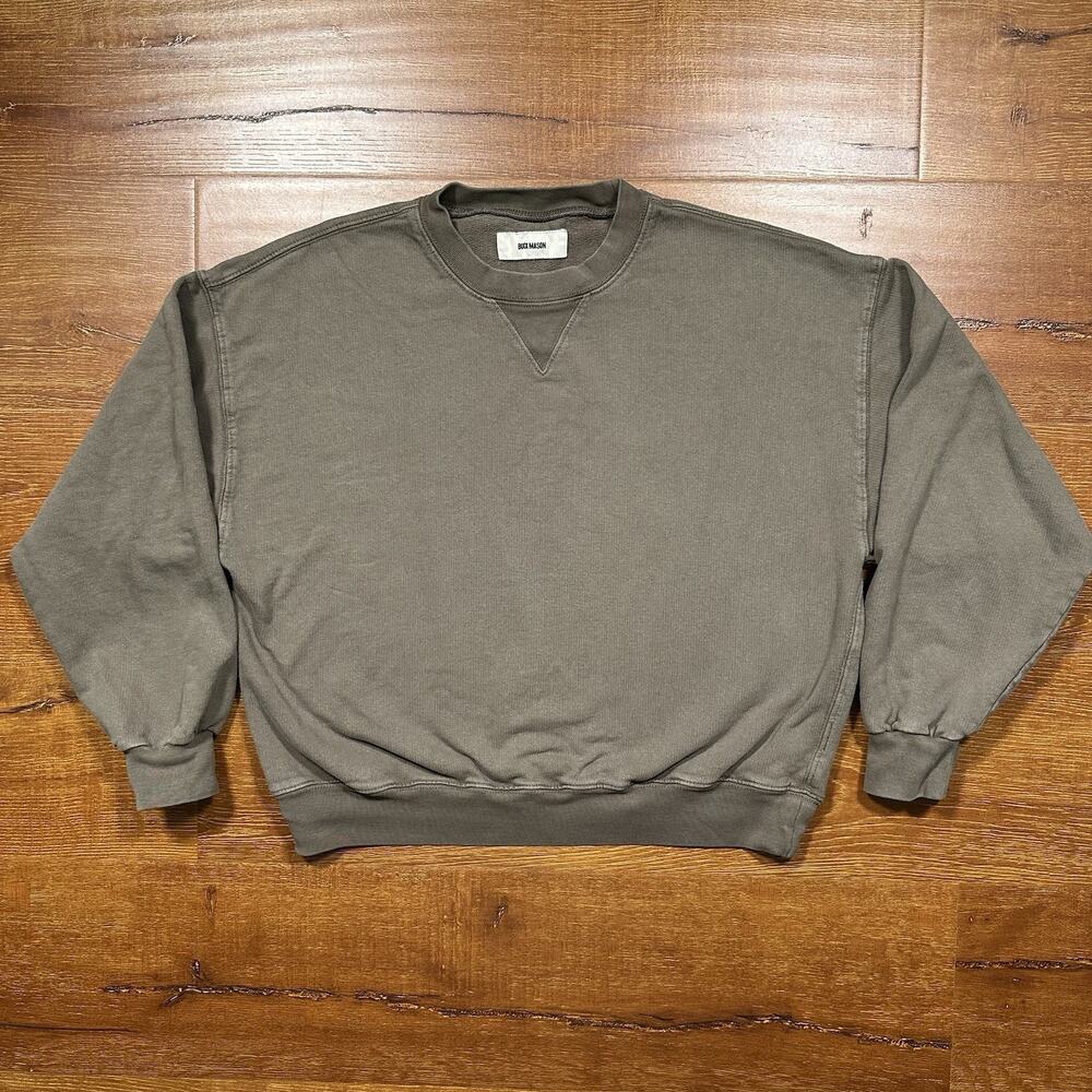Buck Mason Oversized Crewneck Sweatshirt Women S Gray Sweater Relaxed Fit Cotton